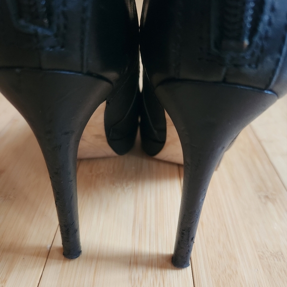 Sam Eldelman platform heel booties black sz 8 38 - Picture 5 of 6